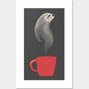 sloth coffee Posters and Art